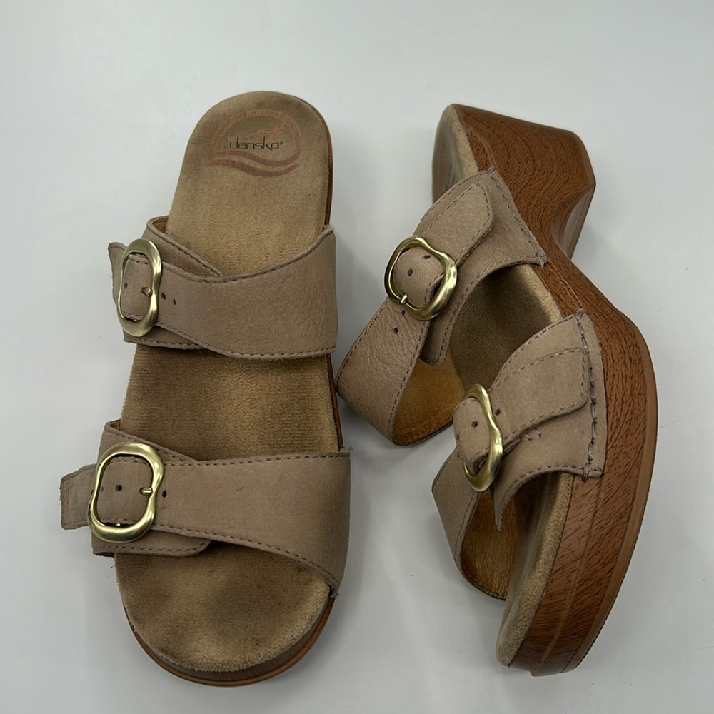 Dansko Two Strap Sandal, Tan, size 38
